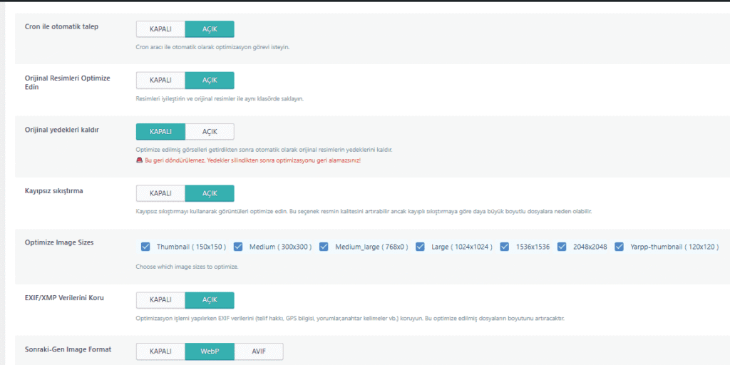 Görüntü Optimizasyon